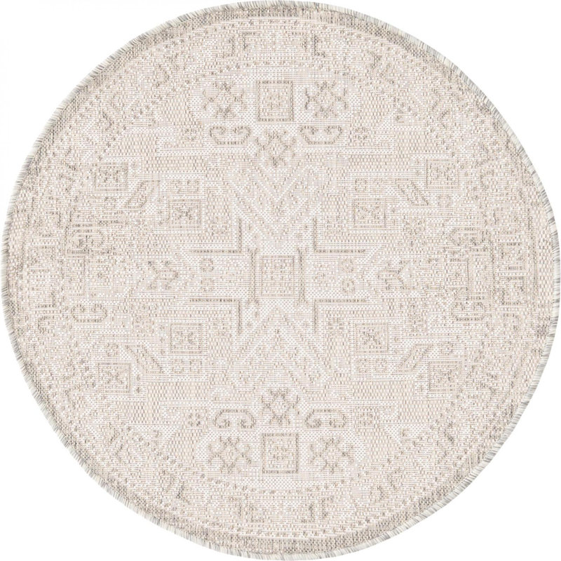 Tapis d'extérieur couleur beige, Rond 3 pi 3 po