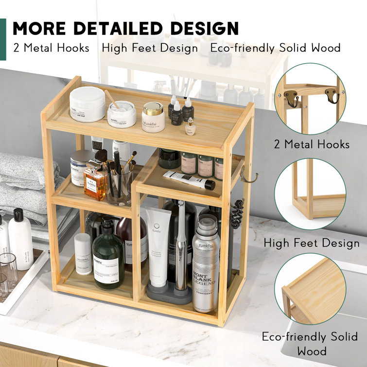 Bathroom Counter Makeup Organizer, Kitchen Bathroom Storage Rack for  Cosmetics, Coffee