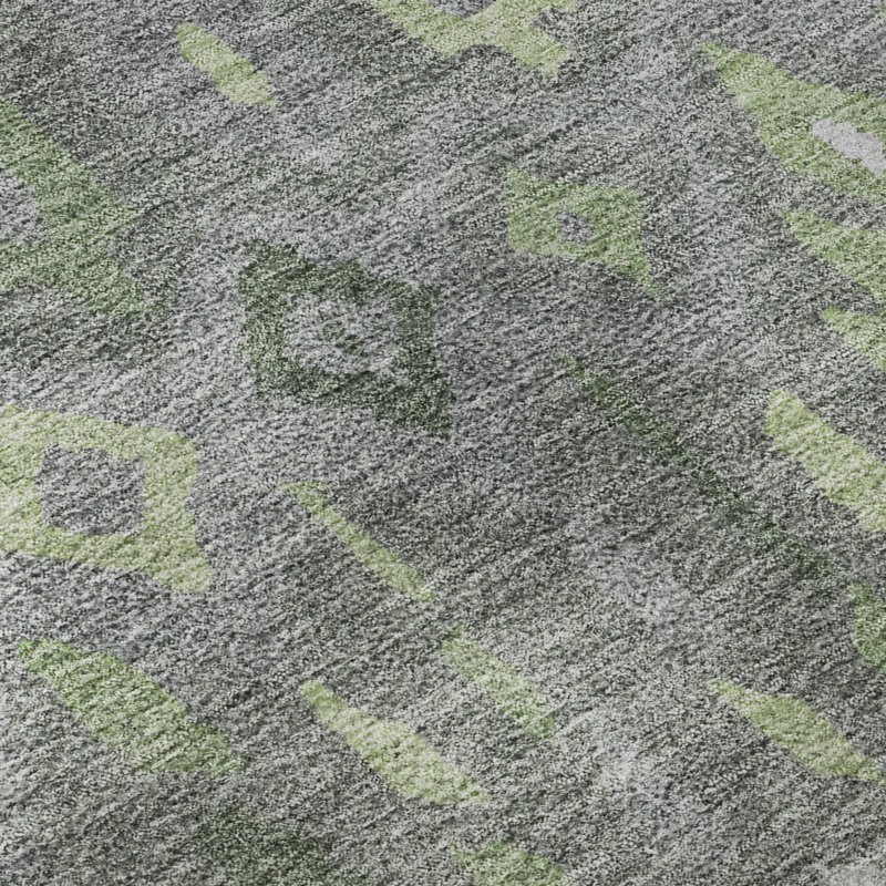 Premium Machine Washable Mayfield AMF2304 Casual Rug, Gray, 2'6" x 3'10"
