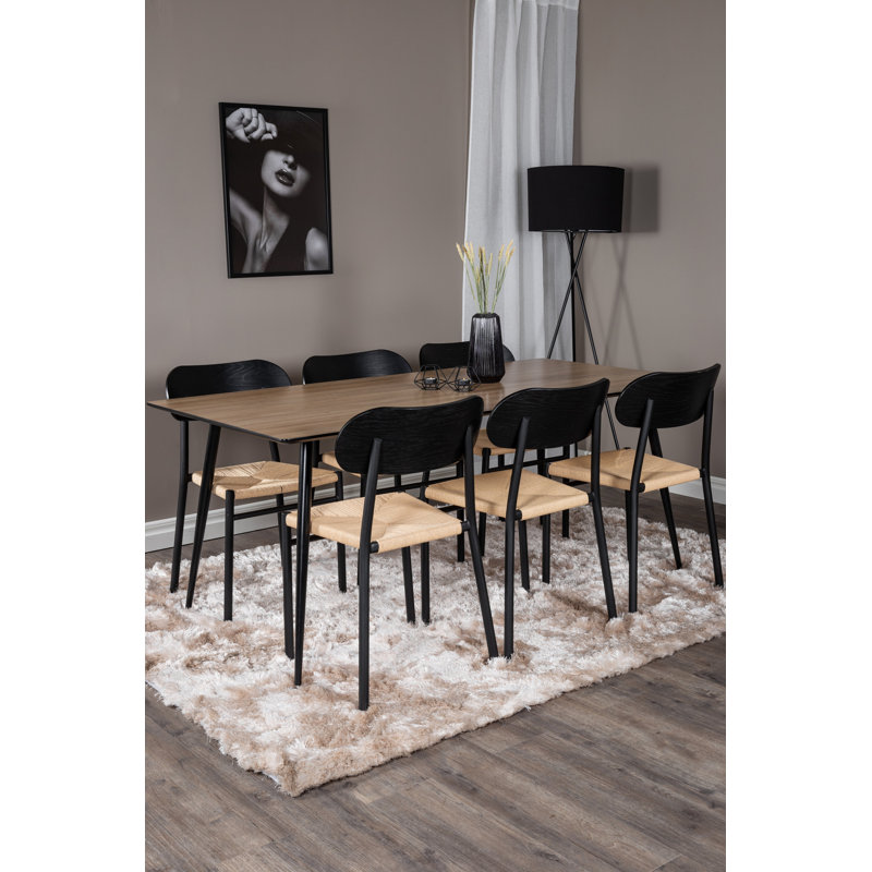 Bowles 6 - Person Dining Set, Beige, Nature