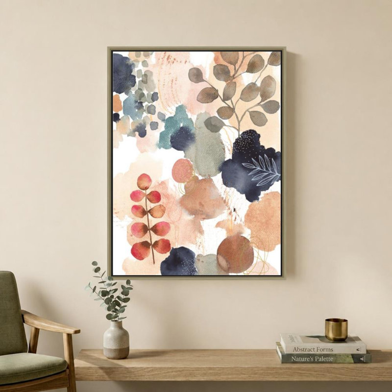 «Serene Nature IV» par Laura Horn - impression sur toile, 24" H x 18" W, Cadre flottant biseauté, Champagne