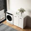 Armoire à linge blanche à panneau de particules avec poignées - Porte d'accès facile à manipuler 2 sacs amovibles pour trier et ranger les vêtements en finition