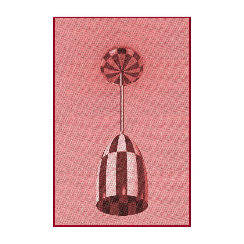 Tapis tissé à la machine en rouge, Rectangle 7 pi x 9 pi