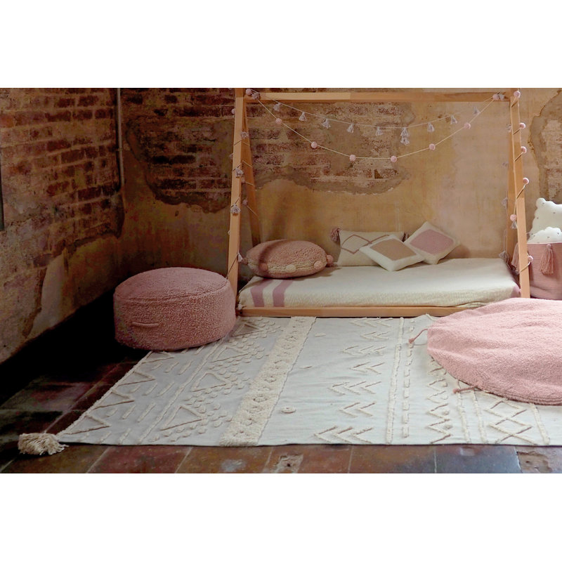 Tapis naturel uni / brun uni touffeté à la main 6 pi 7 po x 9 pi 10 po, Rectangle 4 pi 7 po x 6 pi 7 po