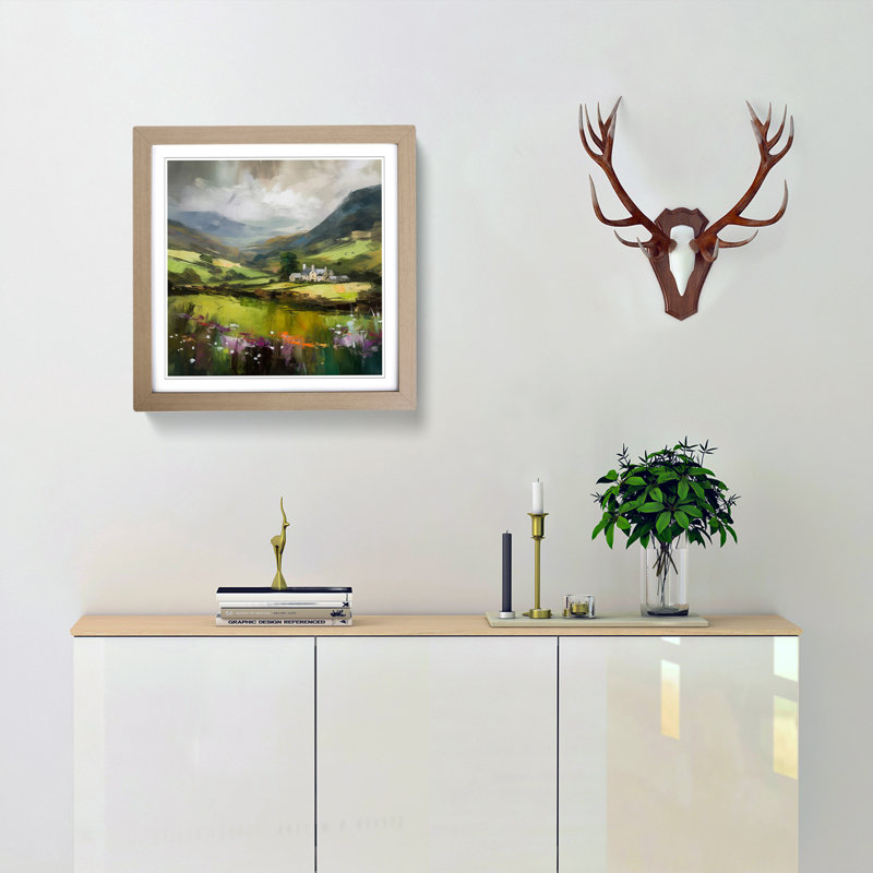 Wales Impressionism - Single Picture Frame Print on Wood, Oak