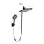 Pomme de douche rectangulaire réglable haute pression double 12 po avec douchette à 6 jets-112255221