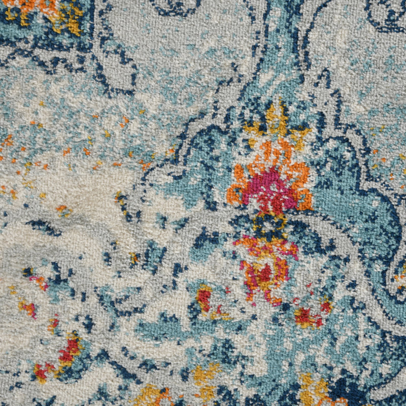 Tapis oriental gris / bleu Honig, Rectangle 2 pi x 3 pi