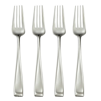 Fourchette à salade en acier inoxydable Oneida Moda, ensemble de 4, lavable au lave-vaisselle, argent