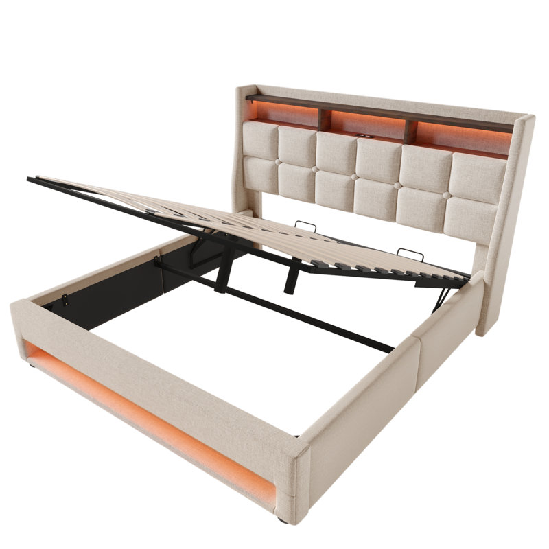 Bed, Beige, Kingsize (5')