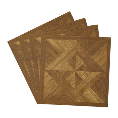 10Pcs Self-adhesive PVC Parquet Flooring Tiles Set