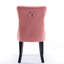 Chaise de salle à manger moderne avec revêtement en velours rose et coussin élastique double, 2 chaises de luxe, 2, rose et pieds-477917544
