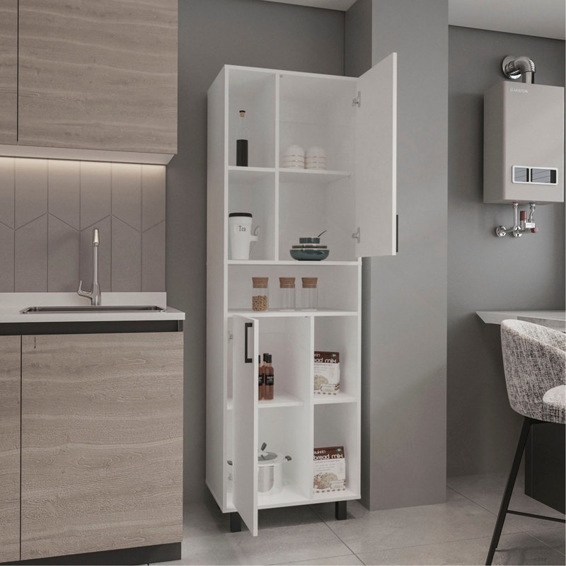 Garde-manger avec deux portes et plusieurs compartiments de rangement