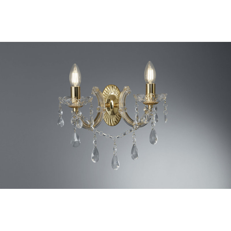 Kelly Candle Wall Light, Polished Brass