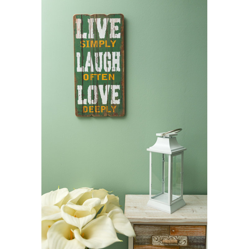 Live Simply Textual Art Print on Wood