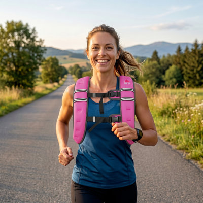 Gilet lesté avec poche pour le corps, gilet d'entraînement léger et doux pour la peau, équipement de course à poids ajustable, 17,6 lb, rose