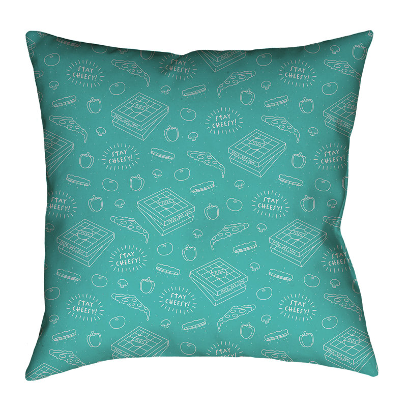 Housse de coussin Katelyn Elizabeth, 14 po x 14 po, Polyester, Bleu sarcelle