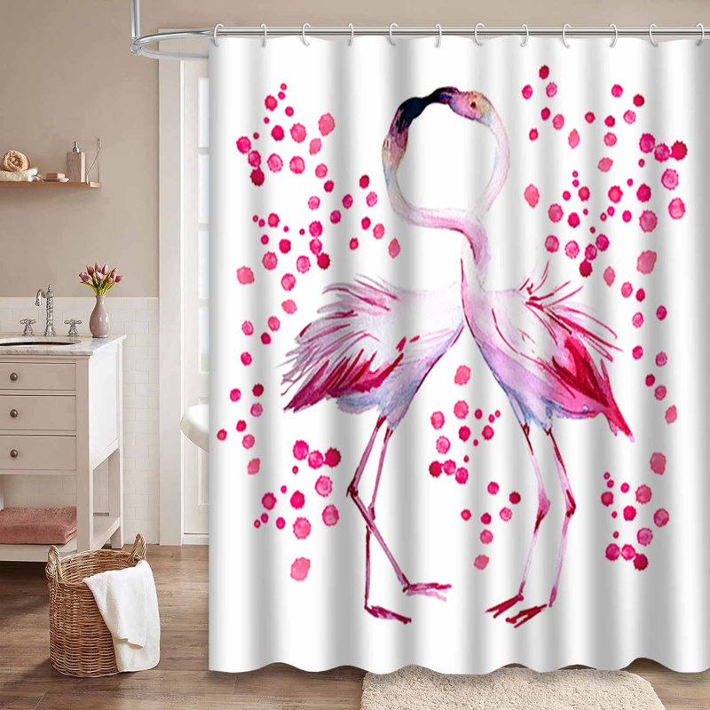 Aquarelle, flamant rose, art abstrait, décoration d'oiseaux avec 12 crochets, L 72 po x l 84 po