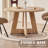 47" Round Dining Table for 4 6 People, [Fanned Base] [1.38" Thick Top] Farmhouse Wood Kitchen Table for Dining Living Room Home, Natural (only table)-2094566266