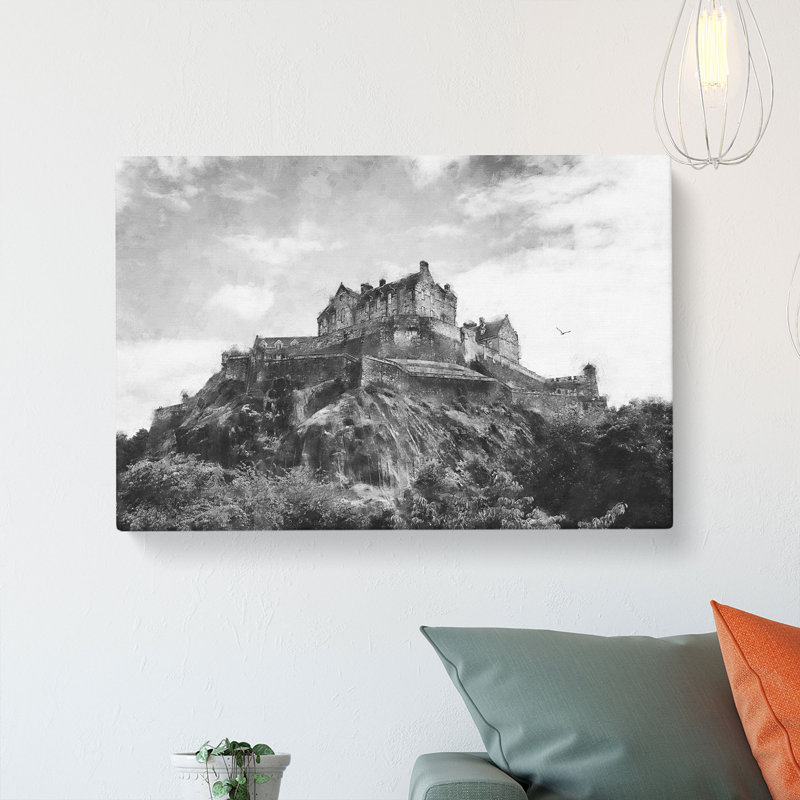 Edinburgh Castle In Scotland Painting - Wrapped Canvas, 35cm H x 50cm W x 3cm D