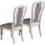 Ensemble de 2 chaises de salle à manger antiques et rembourrées capitonnées gris