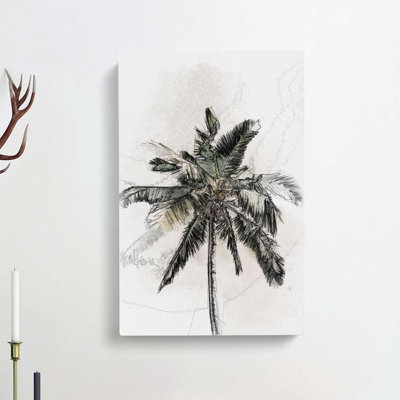 Cuban Palm Tree In Abstract - Wrapped Canvas Print
