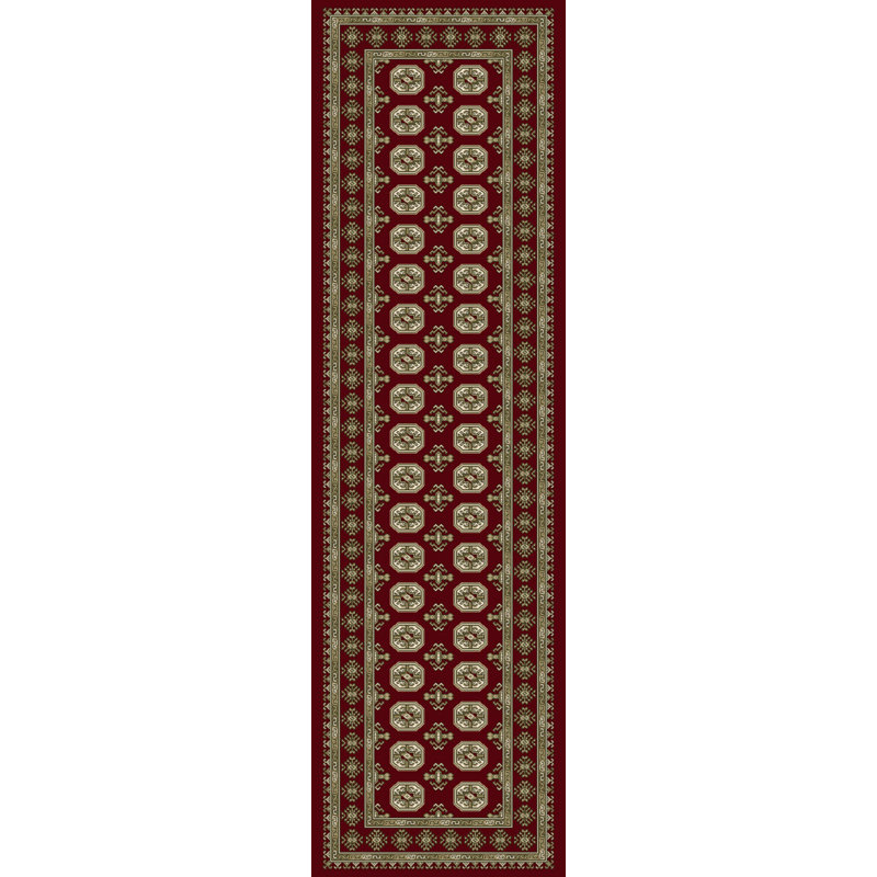 ANCIENT GARDEN 2.2X7.7 57102-1293 RED/BEIGE, Runner 2'2" x 7'7"