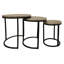  Ensemble contemporain de trois tables gigognes noires et argentées