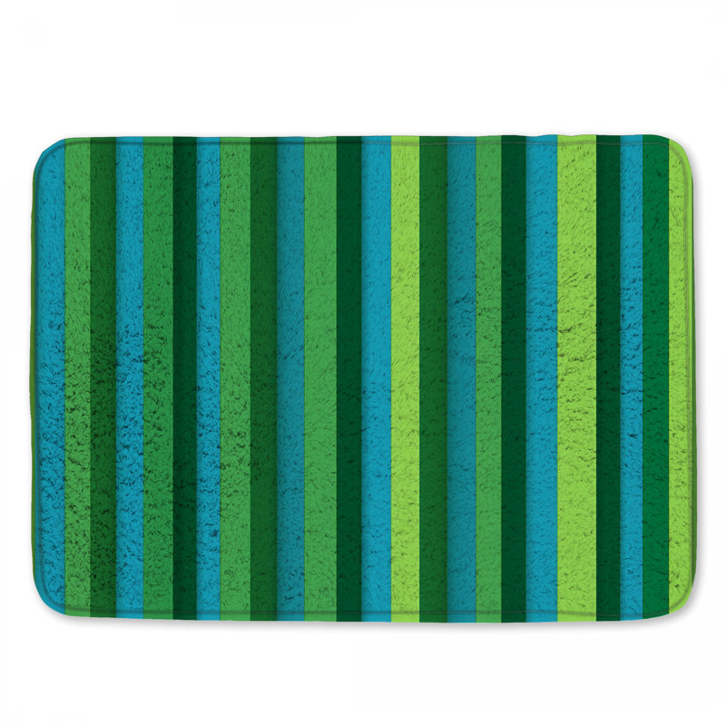 Tapis de bain à rayures, L 34 po x L 21 po
