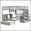 Lit superposé au-dessus de Keirson avec bureau, tiroirs et tablettes pour une utilisation compacte et multifonctionnelle dans les chambres à coucher-1312574662-1312574665