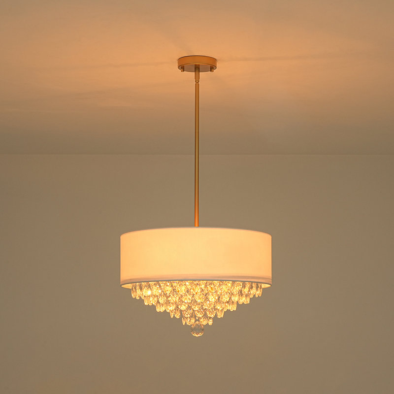 Lustre tambour en cristal 4 lumières classique / traditionnel