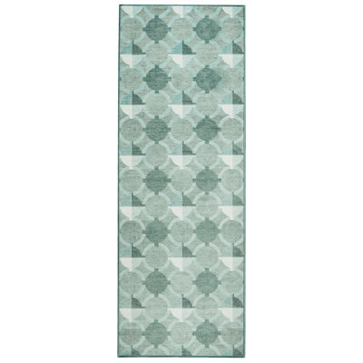 Performance Flatweave Washable Geometric Indoor / Outdoor Rug