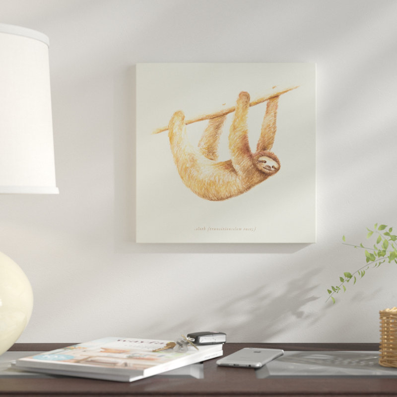«Sloth», impression sur toile, H 12 po x l 12 po x P 0,75 po, Toile tendue, Pas de tapis