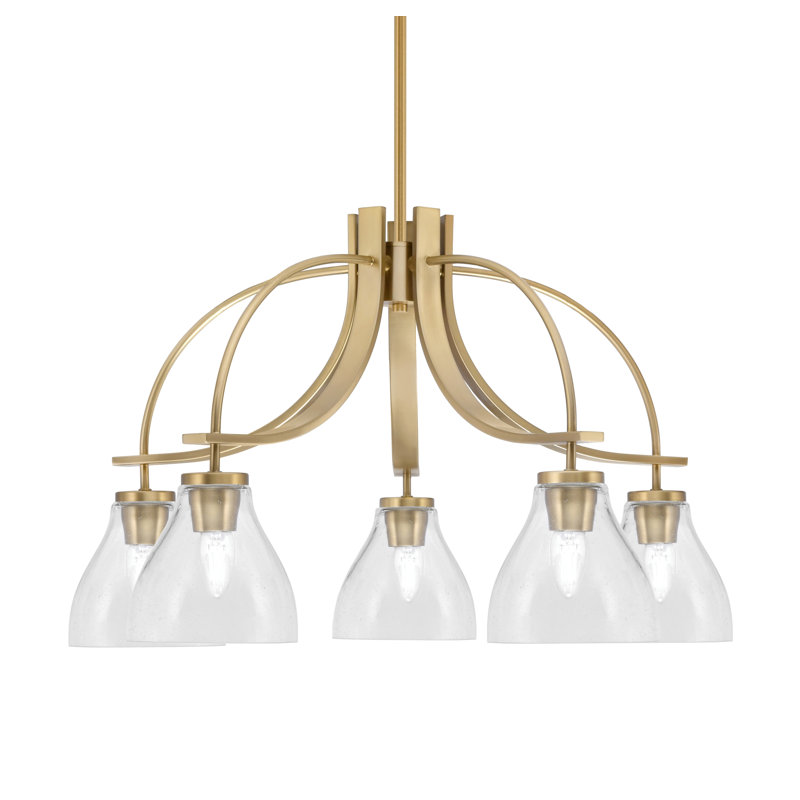 Lustre Cavella Light, H 16,5 po x l 27,75 po x P 27,75 po, Laiton New Age, 5