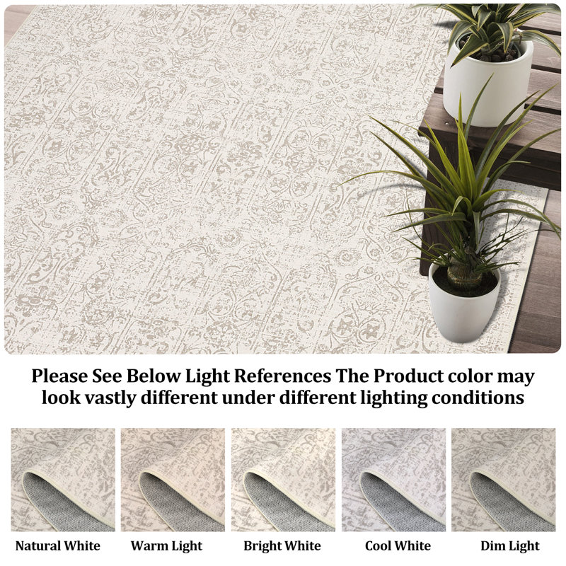 Tapis rétro antidérapant lavable à la machine Vintage, Rectangle 5 pi x 7 pi