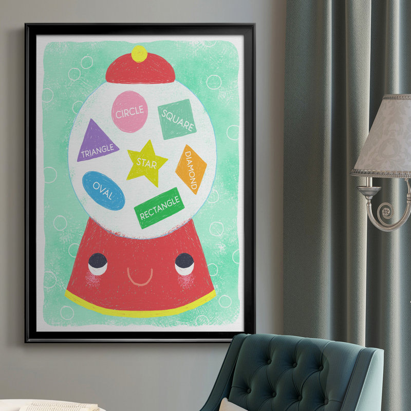 Gumball Shapes - Peinture sur toile encadrée, H 30,5 po x l 42,5 po x P 1,5 po, Noir