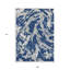 9' X 12' Navy Blue Grey And Ivory Abstract Washable Indoor Outdoor Area Rug