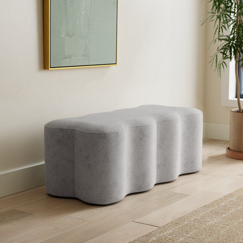 Sellma Chenille Bench, Gray Chenille