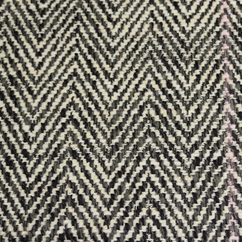 Roosevelt-Shelby Chevron Textured Upholstery Fabric, Zinc