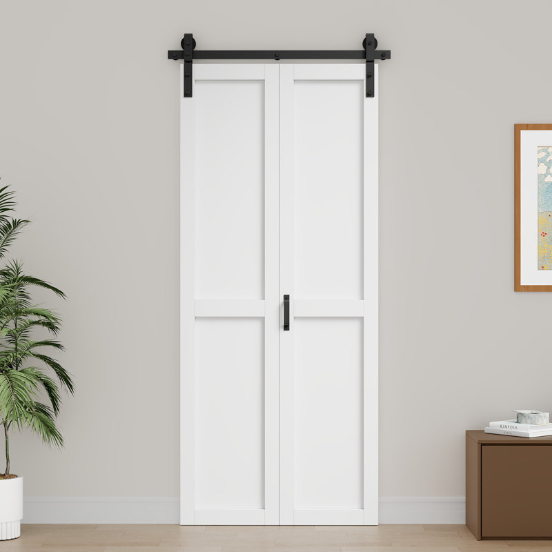 Porte de grange pliable 84 po H, 2 panneaux, 36 po x 84 po