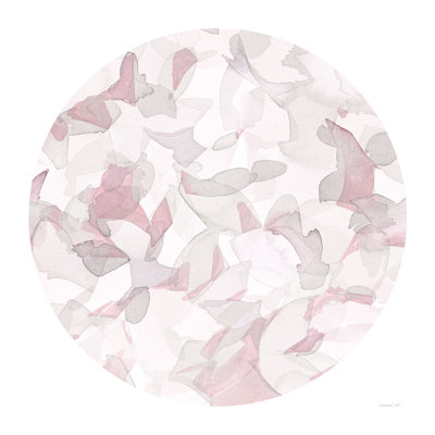 «Leafy Abstract Circle I Blush Gray V2» par Danhui Nai - impression sur toile tendue