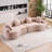 Boneless Curved Living Room Chenille Compression Sofa-111988779
