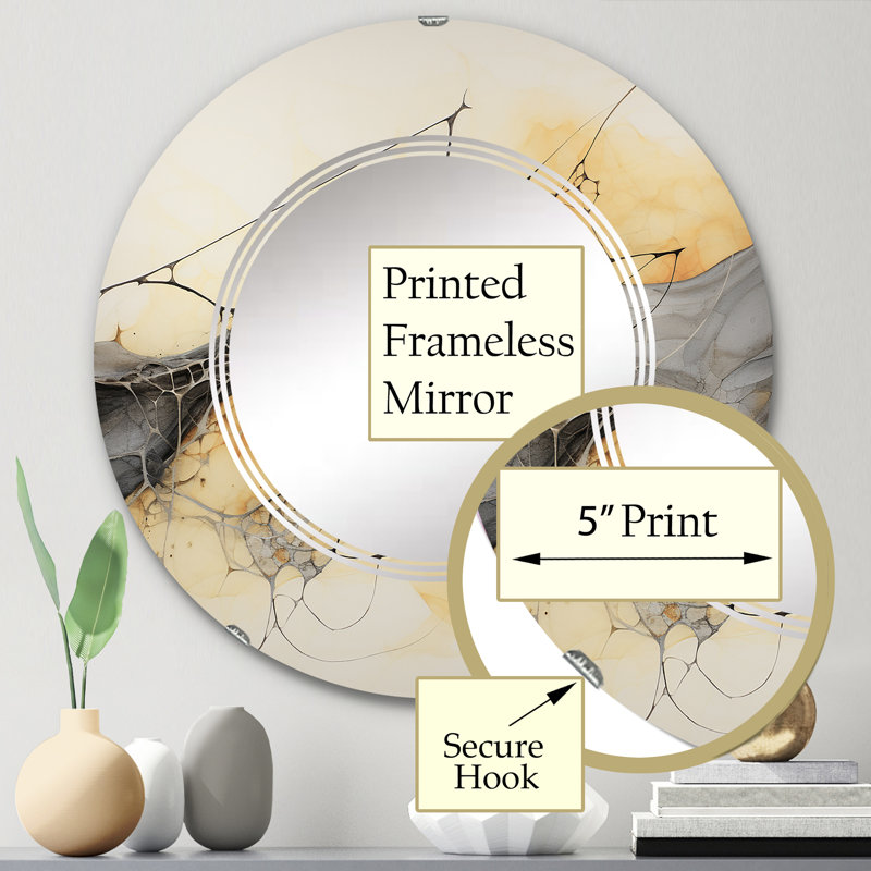 Molise - Miroir mural rond moderne, 24 po x 24 po