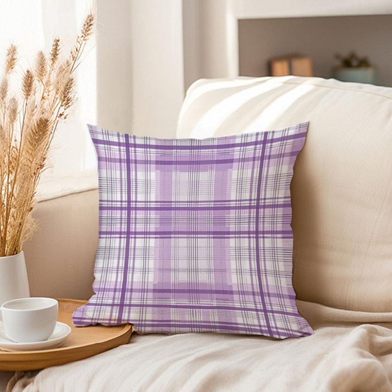 Purple Plaid Pattern II Modern, 20"H x 20"W