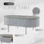 Table basse grise avec finition ultrabrillante et espace de rangement ovale moderne de 15 mm