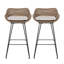 Set Of 2 Outdoor Low Back Barstools With Cushion