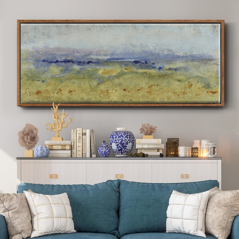 Open Terrain I- Framed Canvas, 12" H x 30" W