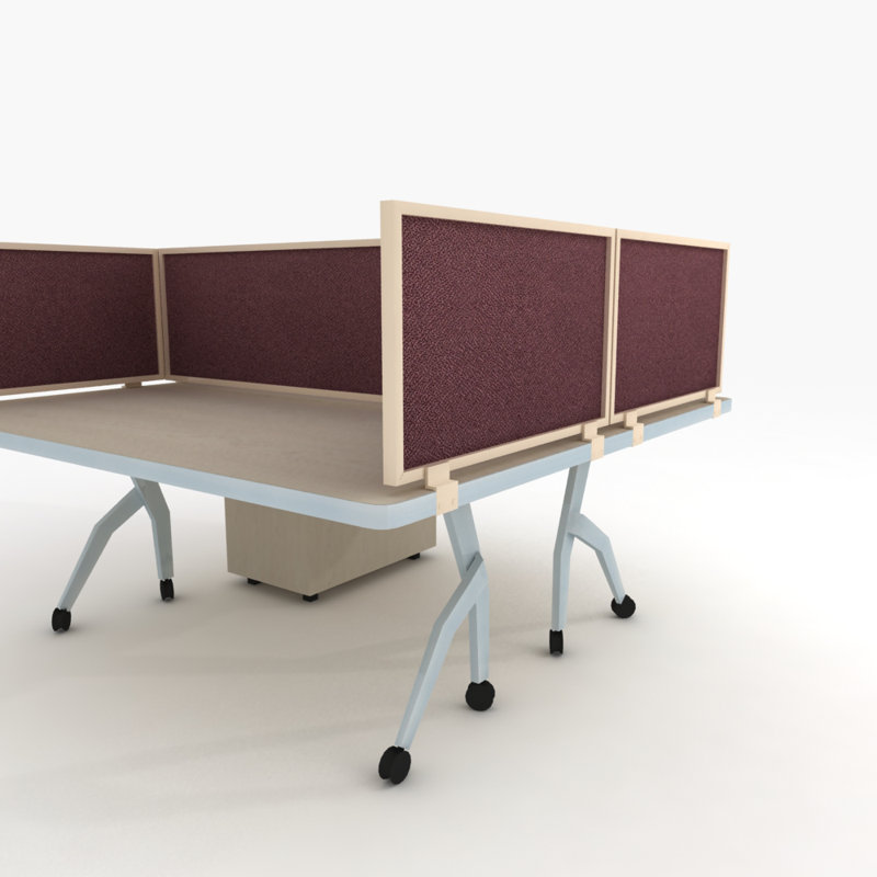 Panneau d'intimité acoustique fixé au bureau, Aluminium, Tombée de la nuit, H 18 po x l 36 po x P 0,63 po