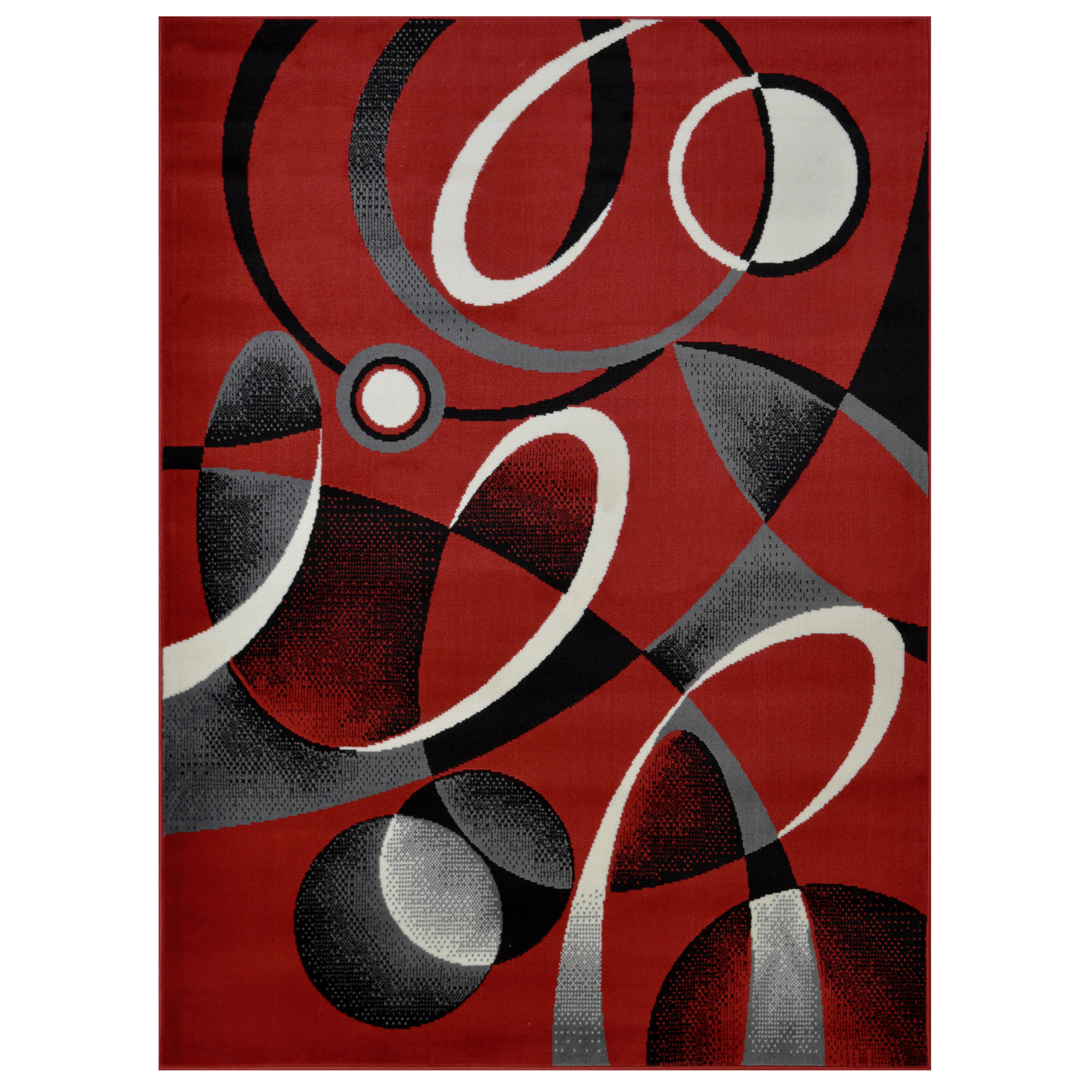 Magma Red & Multi Hand-tufted 100% Wool Handmade Area Rug 