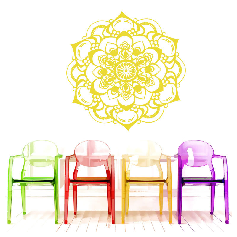 Décalcomanie murale décoration boho Natazhat, Jaune