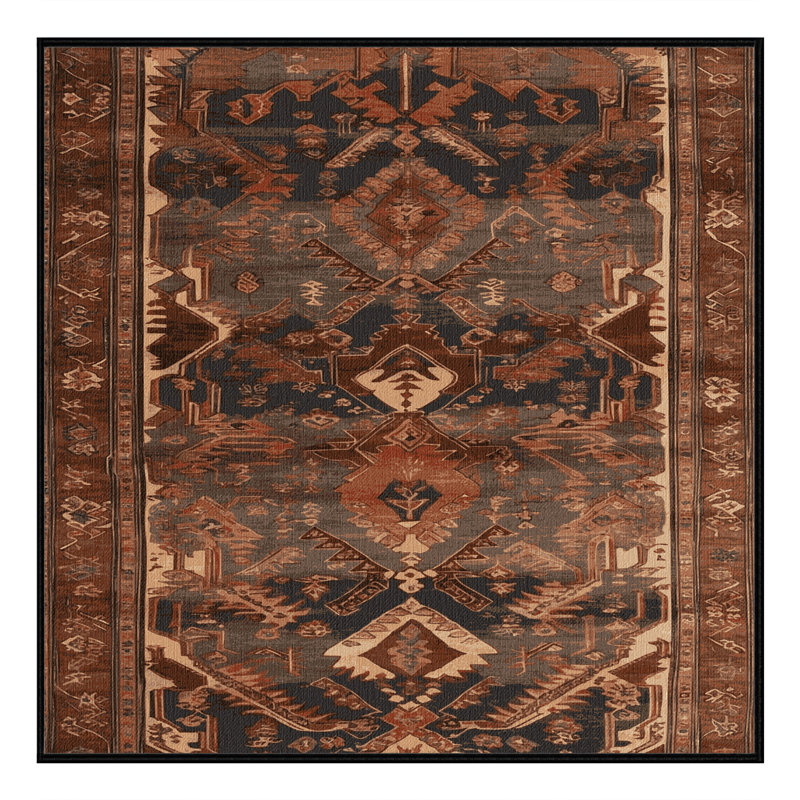 Tapis brun lavable à la machine, Carré 7 pi